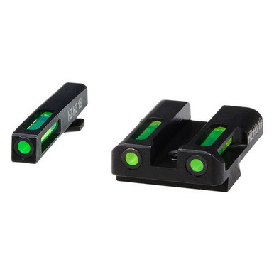 HiViz GLN325 LiteWave H3 Set 3-Dot Tritium with LitePipe Technology Green Front & Rear Black Frame for Most Glock Gen1-5 (Except 42,43)