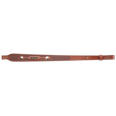 Browning 122602 Buffalo Nickel Rifle Sling 25.5"-28" L Adjustable Leather w/Basket Weave Brown