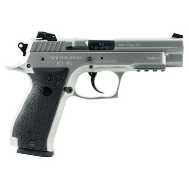 Sar USA K245ST K2  45 ACP 4.70" 14+1 (2) Overall Stainless Steel Black Polymer Grip