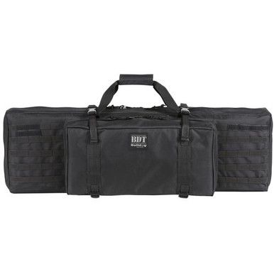 Bulldog BDT3038B BDT Tactical Rifle Case made of Nylon with Black Finish, Zippered Accessory Pocket, Padded Strap & MOLLE Compatible 13" H x 38" W x 3" D Internal Dimensions