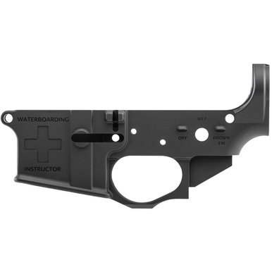 Spikes STLS033 Water Boarding Instructor Stripped Lower Receiver Multi-Caliber 7075-T6 Aluminum Black Anodized for AR-15