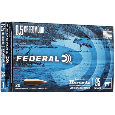 Federal V65CRDVM95 Varmint & Predator 6.5 Creedmoor 95 gr Hornady V Max 20 Per Box