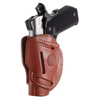 1791 Gunleather 3WH1CBRA 3 Way Brown Leather OWB 1911 3-4" Ambidextrous Hand