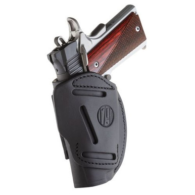 1791 Gunleather 4WH1SBLR 4 Way  Stealth Black Leather IWB/OWB 1911 3-4"/Browning Hi Power Right Hand