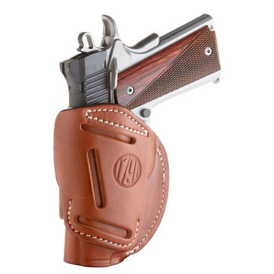 1791 Gunleather 4WH1CBRR 4 Way Classic Brown Leather IWB/OWB 1911 3-4"/Browning Hi Power Right Hand