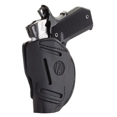 1791 Gunleather 3WH1SBLA 3 Way  Black Leather OWB 1911 3-4" Ambidextrous Hand