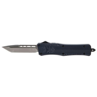 CobraTec Knives MNYCTK1MTNS CTK-1 Medium 3" OTF Tanto Plain D2 Steel Blade/NYPD Blue Aluminum Handle Features Glass Breaker Includes Pocket Clip