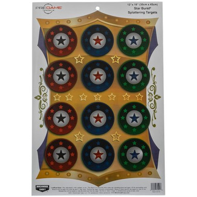 Birchwood Casey 35591 Pregame  Star Burst Hanging Paper Target 12" x 18" 100 Per Pack
