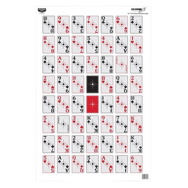 Birchwood Casey 37028 EZE-Scorer  52 Playing Cards Hanging Paper Target 23" x 35" 100 Per Pack