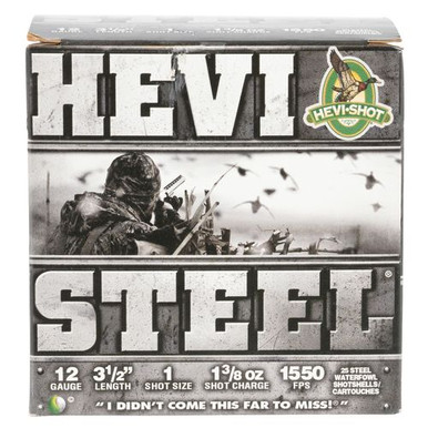 HEVI-Shot HS65001 Hevi-Steel  12 Gauge 3.5" 1 3/8 oz 1 Shot 25 Bx/ 10 Cs