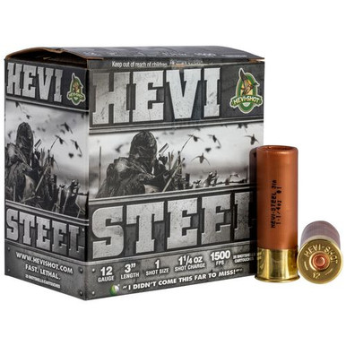 HEVI-Shot HS60001 Hevi-Steel  12 Gauge 3" 1 1/4 oz 1 Shot 25 Bx/ 10 Cs