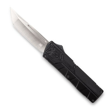 CobraTec Knives BCTLWTNS Lightweight 3.25" OTF Tanto Plain D2 Steel Blade/Black Aluminum Handle Includes Pocket Clip
