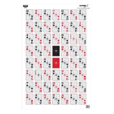 Birchwood Casey 37026 EZE-Scorer 52-Card Shoot-Up Paper 23" x 35" 52 Playing Cards 5 Pack