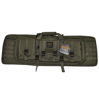 Bulldog BDT4037G BDT Tactical Single Rifle Case made of Nylon with Green Finish, 3 Accessory Pockets, Deluxe Padded Backstraps, Lockable Zippers & Padded Internal Divider 13" H x 37" W x 3" D Internal Dimensions
