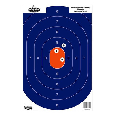 Birchwood Casey 35720 Dirty Bird  Silhouette Hanging Tagboard Target 12" x 18" 50 Per Pack Blue/Orange