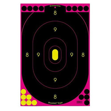 Birchwood Casey 34633 Shoot-N-C  Silhouette Hanging Adhesive Paper Target Pink Target Paper w/Black Target 12" x 18" 100 Per Pack