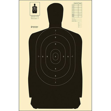 Action Target B27SBLACK100 B-27S Qualification Target Silhouette Hanging Paper Target 24" x 45" 100 Per Box