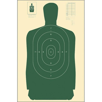 Action Target B27SGREEN100 B-27S Qualification Target Silhouette Hanging Paper Target 24" x 45" 100 Per Box
