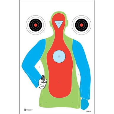 Action Target PRB21E100 High Visibility Fluorescent B-21E Silhouette Paper Target 23" x 35" 100 Per Box