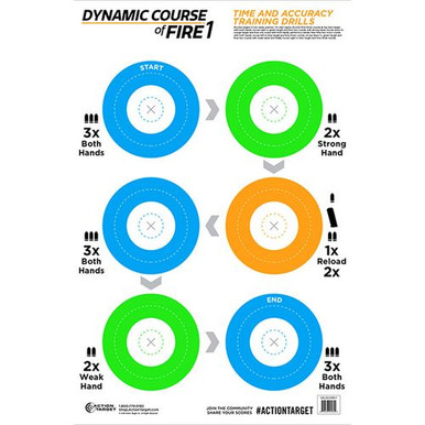 Action Target GSDCFIRE1100 Dynamic Course  Circle Paper Target 23" x 35" 100 Per Box
