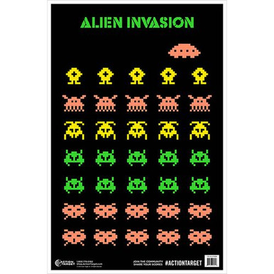 Action Target GSALIENIN100 Action Alien Invasion Aliens Hanging Paper Target 23" x 35" 100 Per Box