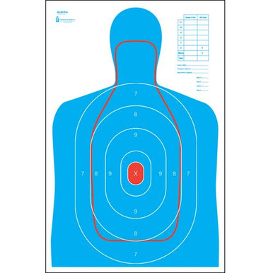 Action Target RCB27EQ100 B-27E and FBI Q Combination  Silhouette Paper Target 23" x 35" 100 Per Box