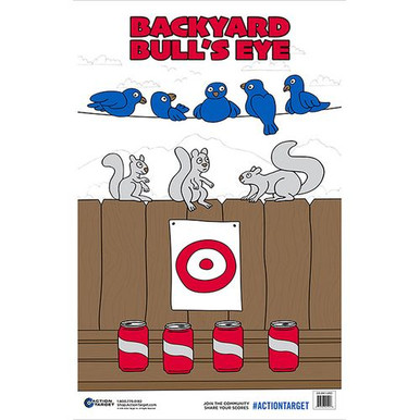 Action Target GSBKYARD100 Action Back Yard Bull's-Eye Animals/Cans/Target Hanging Paper Target 23" x 35" 100 Per Box