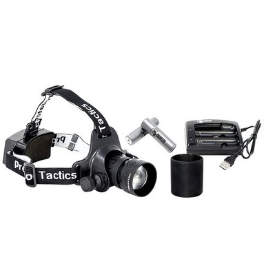 Predator Tactics 97452 The Lantern Headlamp Kit Red/White LED Bulb Matte Black 300 yds Distance