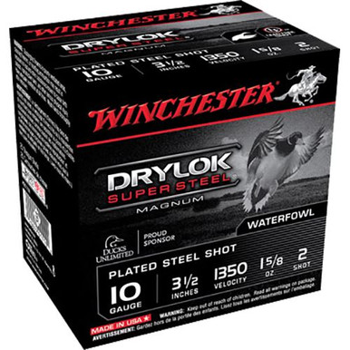 Winchester Ammo XSC102 Drylock Super Steel High Velocity 10 Gauge 3.5" 1 5/8 oz 2 Shot 25 Bx/ 10 Cs