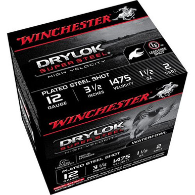 Winchester Ammo SSH12LH2 Drylock Super Steel High Velocity 12 Gauge 3.5" 1 1/2 oz 2 Shot 25 Bx/ 10 Cs
