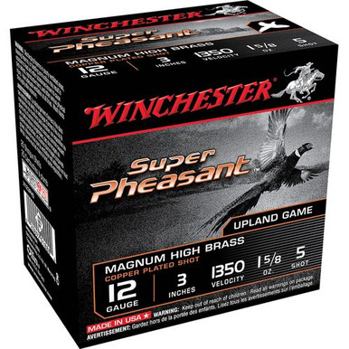 Winchester Ammo X123PH5 Super Pheasant Magnum High Brass 12 Gauge 3" 1 5/8 oz 5 Shot Copper Plated 25 Bx/ 10 Cs