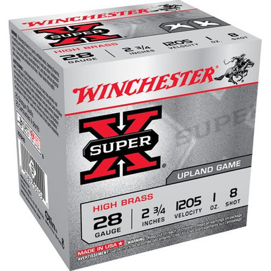 Winchester Ammo X28H8 Super X High Brass 28 Gauge 2.75" 1 oz 8 Shot 25 Bx/ 10 Cs