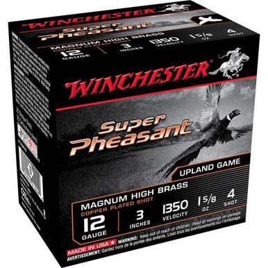 Winchester Ammo X123PH4 Super Pheasant Magnum High Brass 12 Gauge 3" 1 5/8 oz 4 Shot 25 Bx/ 10 Cs