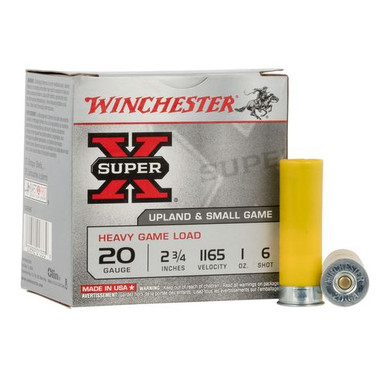 Winchester Ammo XU20H6 Super X Heavy Game Load 20 Gauge 2.75" 1 oz 6 Shot 25 Bx/ 10 Cs