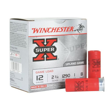 Winchester Ammo XU128 Super X Game Load 12 Gauge 2.75" 1 oz 8 Shot 25 Bx/ 10 Cs