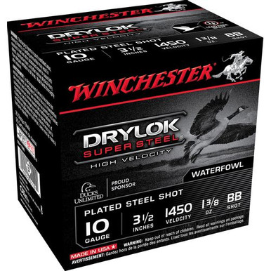Winchester Ammo SSH10BB Drylock Super Steel High Velocity 10 Gauge 3.5" 1 3/8 oz BB Shot 25 Bx/ 10 Cs