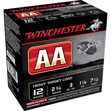 Winchester Ammo AAM127 AA Heavy 12 Gauge 2.75" 1 1/8 oz 7.5 Shot 25 Bx/ 10 Cs