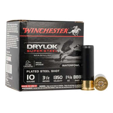 Winchester Ammo XSC10BBB Drylock Super Steel Magnum 10 Gauge 3.5" 1 5/8 oz BBB Shot 25 Bx/ 10 Cs