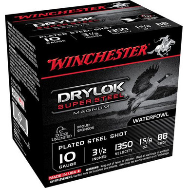 Winchester Ammo XSC10BB Drylock Super Steel Magnum 10 Gauge 3.5" 1 5/8 oz BB Shot 25 Bx/ 10 Cs