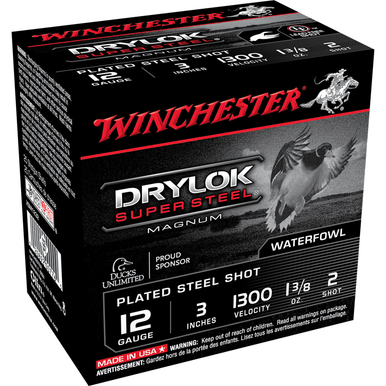 Winchester Ammo XSM1232 Drylock Super Steel Magnum 12 Gauge 3" 1 3/8 oz 2 Shot 25 Bx/ 10 Cs