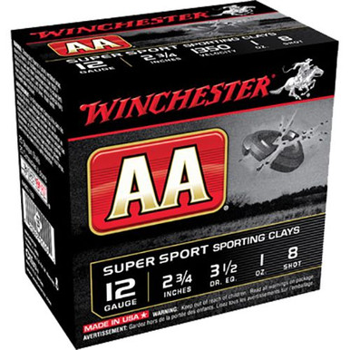 Winchester Ammo AASCL128 AA Super Sport 12 Gauge 2.75" 1 oz 8 Shot 25 Bx/ 10 Cs