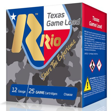 Rio Ammunition TG368TX Top Game Texas Game Load 12 Gauge 2.75" 1 1/4 oz 8 Shot 25 Bx/ 10 Cs