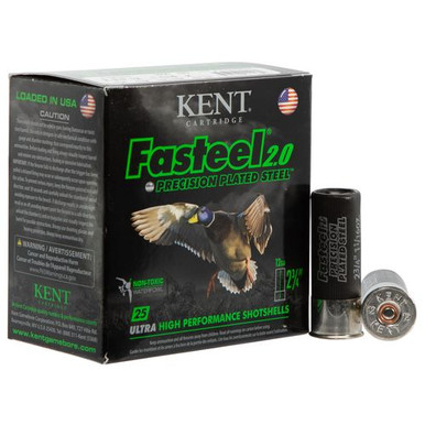 Kent Cartridge K122FS302 Fasteel 2.0 12 Gauge 2.75" 1-1/16 oz 2 Shot 25 Bx/ 10 Cs