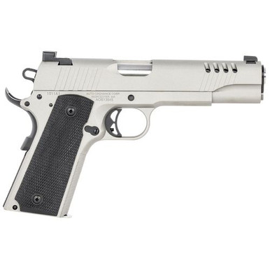 Auto-Ordnance 1911TCAC6 1911-A1  45 ACP 5" 7+1 Savage Silver Cerakote Stainless Steel Frame & Slide Black Rubber Grip Night Sights