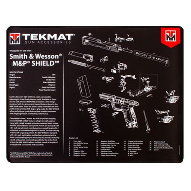 TekMat TEKR20SWMPSHIELD Ultra Premium Cleaning Mat  S&W M&P Shield Parts Diagram 15" x 20"