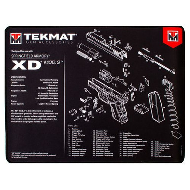 TekMat TEKR20XDMOD2 Ultra Premium Cleaning Mat  Springfield XD Mod2 Parts Diagram 15" x 20"