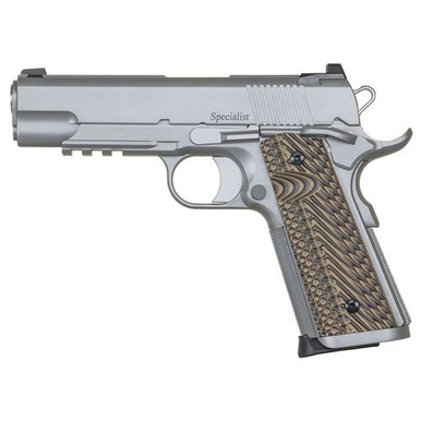 Dan Wesson 01809 Specialist Commander 45 ACP 4.25" 8+1 Stainless Steel Black & Brown G10 Grip