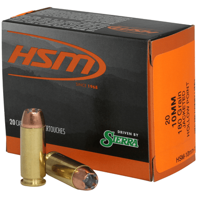 HSM 10MM15N20 Pro Pistol  10mm Auto 180 gr Jacketed Hollow Point 20 Bx/ 20 Cs