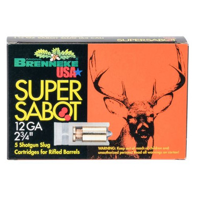 Brenneke SL122SUS Super Sabot  12 Gauge 3" 1 1/8 oz Sabot Slug 5 Bx/ 50 Cs