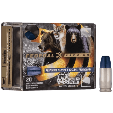 Federal Premium 40 S&W 165 gr Solid Core Synthetic Flat Nose Handgun Ammo